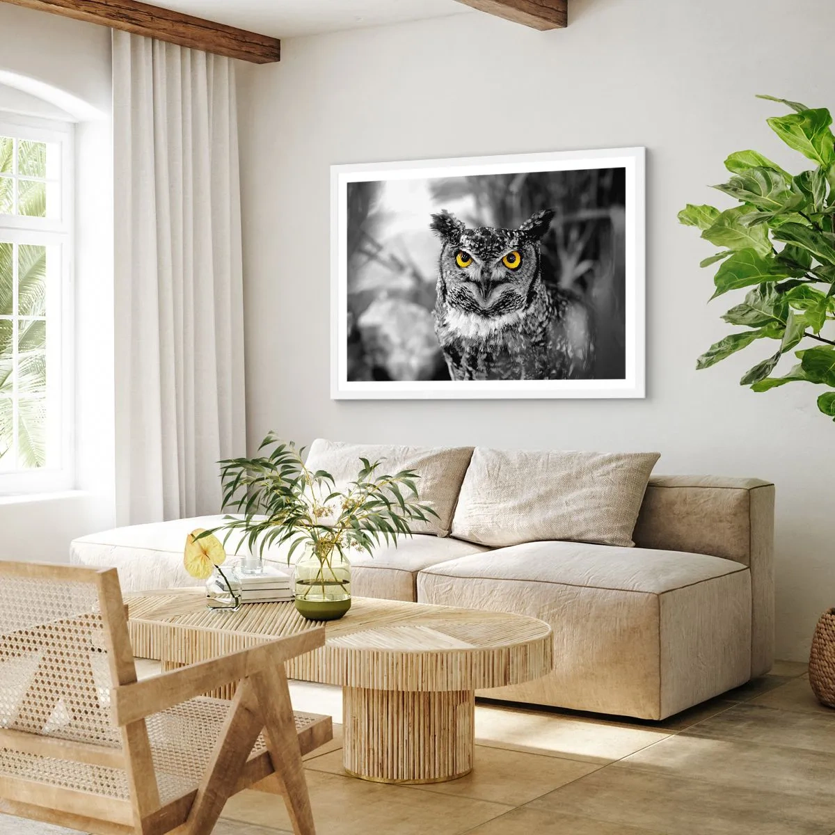 Poster in einem weißen Rahmen - Nichts wird sich verstecken - 70x50 cm