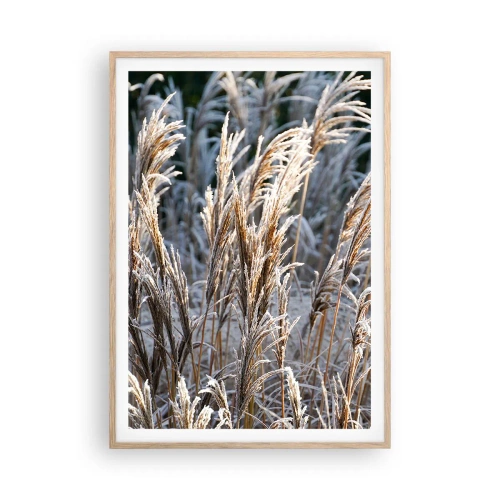 Poster in einem Rahmen aus heller Eiche - Gekleidet mit Frost - 70x100 cm