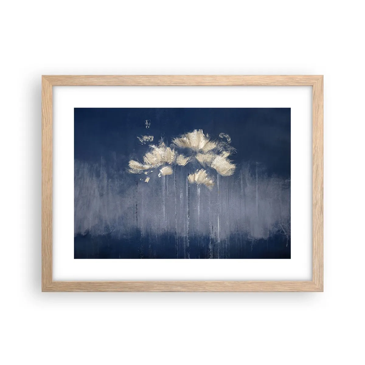 Poster in einem Rahmen aus heller Eiche - Wie Blütenblätter im Wind - 40x30 cm