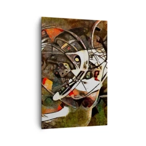 Bild auf Leinwand - Leinwandbild - Ausdrucksstarke Abstraktion in dunklen Tönen mit dynamischen Linien. - 80x120cm - Hören Sie den Verkehr? - Moderne Wanddekoration für Wohnzimmer und Schlafzimmer ARTTOR