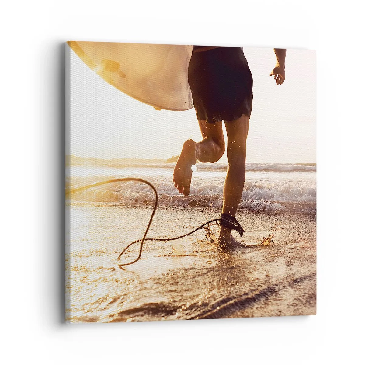 Bild auf Leinwand - Leinwandbild - Um die Welle zu treffen - 40x40 cm