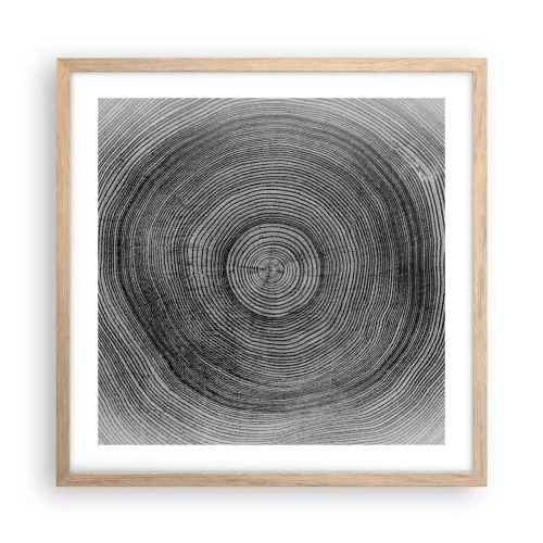 Poster in einem Rahmen aus heller Eiche - Zeichen der Zeit - 50x50 cm