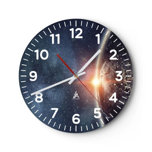 Wanduhr - Glasuhr - In einer neuen Perspektive - 40x40 cm