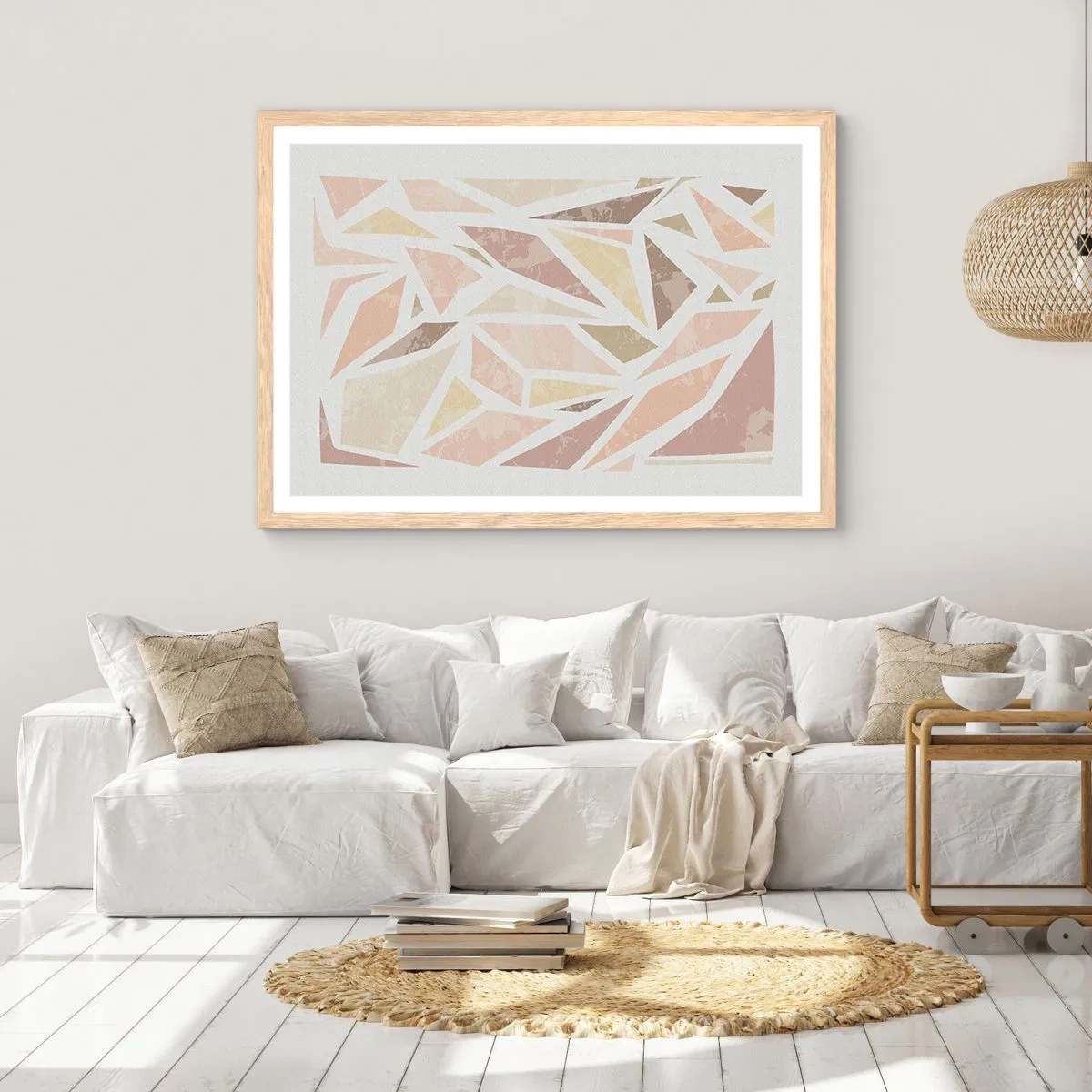 Poster in einem Rahmen aus heller Eiche - Buntglas-Komposition - 70x50 cm