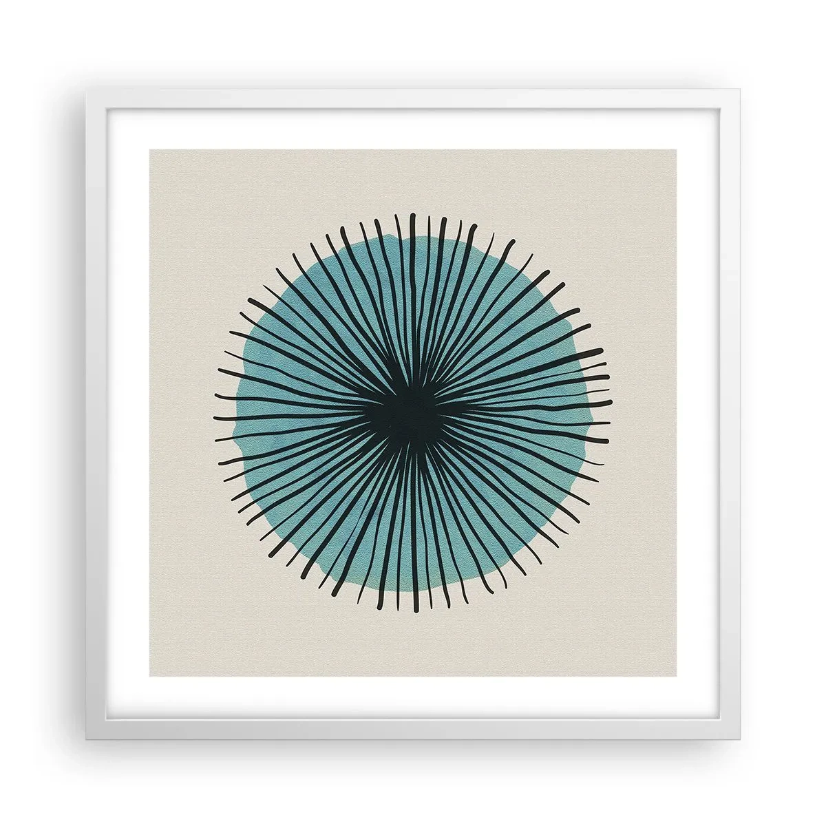 Poster in einem weißen Rahmen - Strahlend im Blau - 50x50 cm