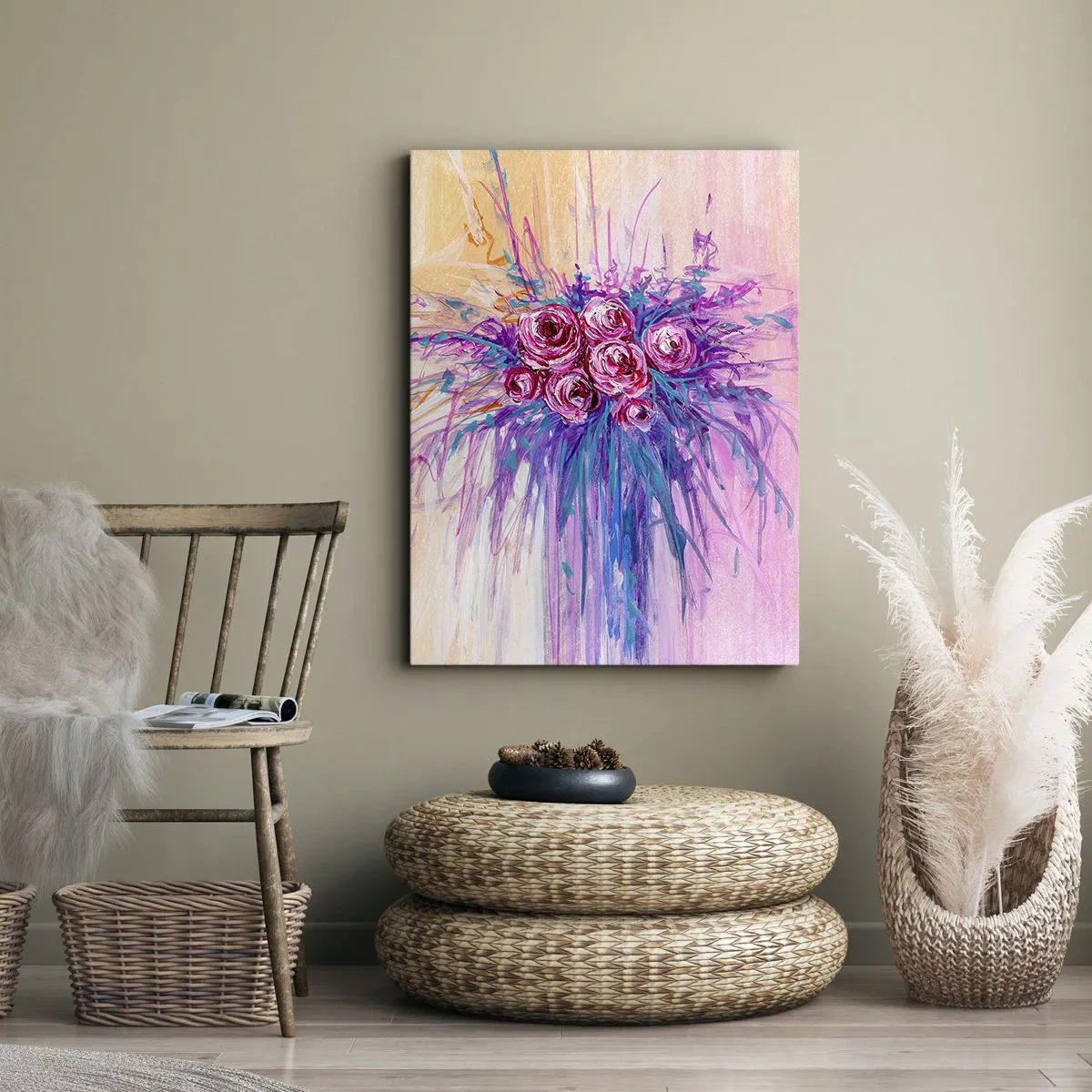 Bild auf Leinwand - Leinwandbild - Rosenbrunnen - 45x80 cm