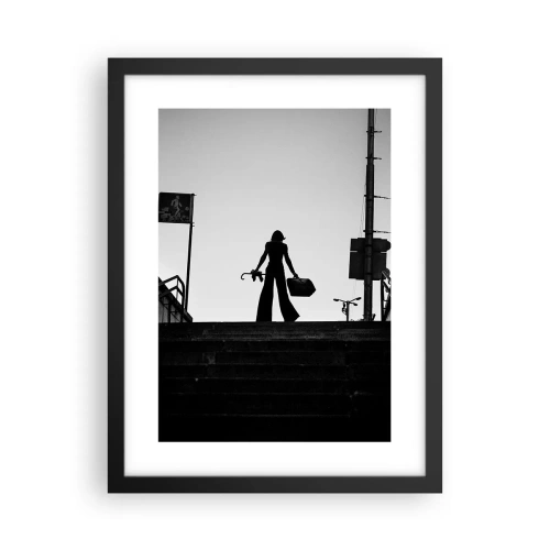 Poster in einem schwarzem Rahmen - Städtisches Wandern - 30x40 cm