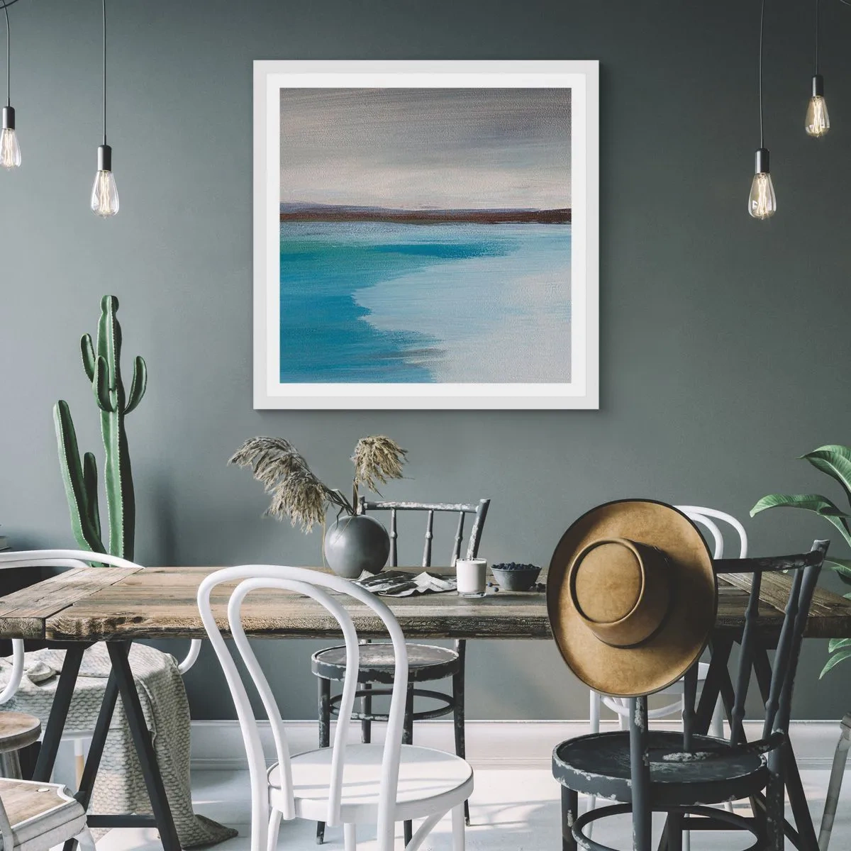 Poster in einem weißen Rahmen - Horizontale Landschaft - 30x30 cm