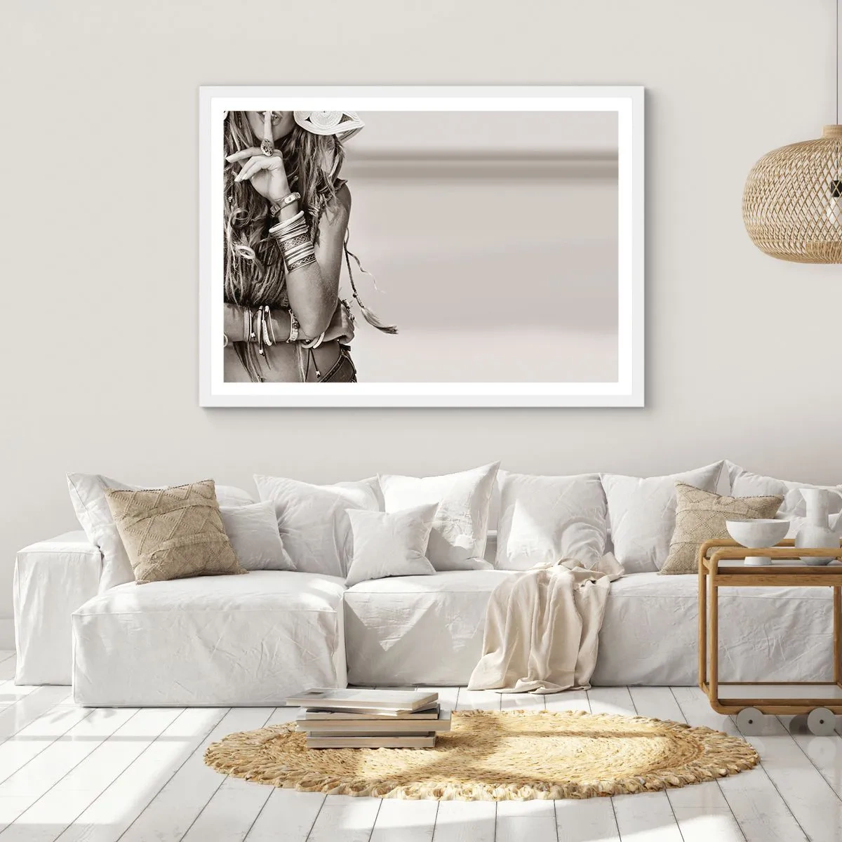 Poster in einem weißen Rahmen - Wieso ein Mädchen - 100x70 cm