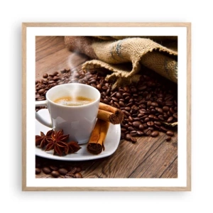 Poster in einem Rahmen aus heller Eiche - Würziger Geschmack und Aroma - 60x60 cm