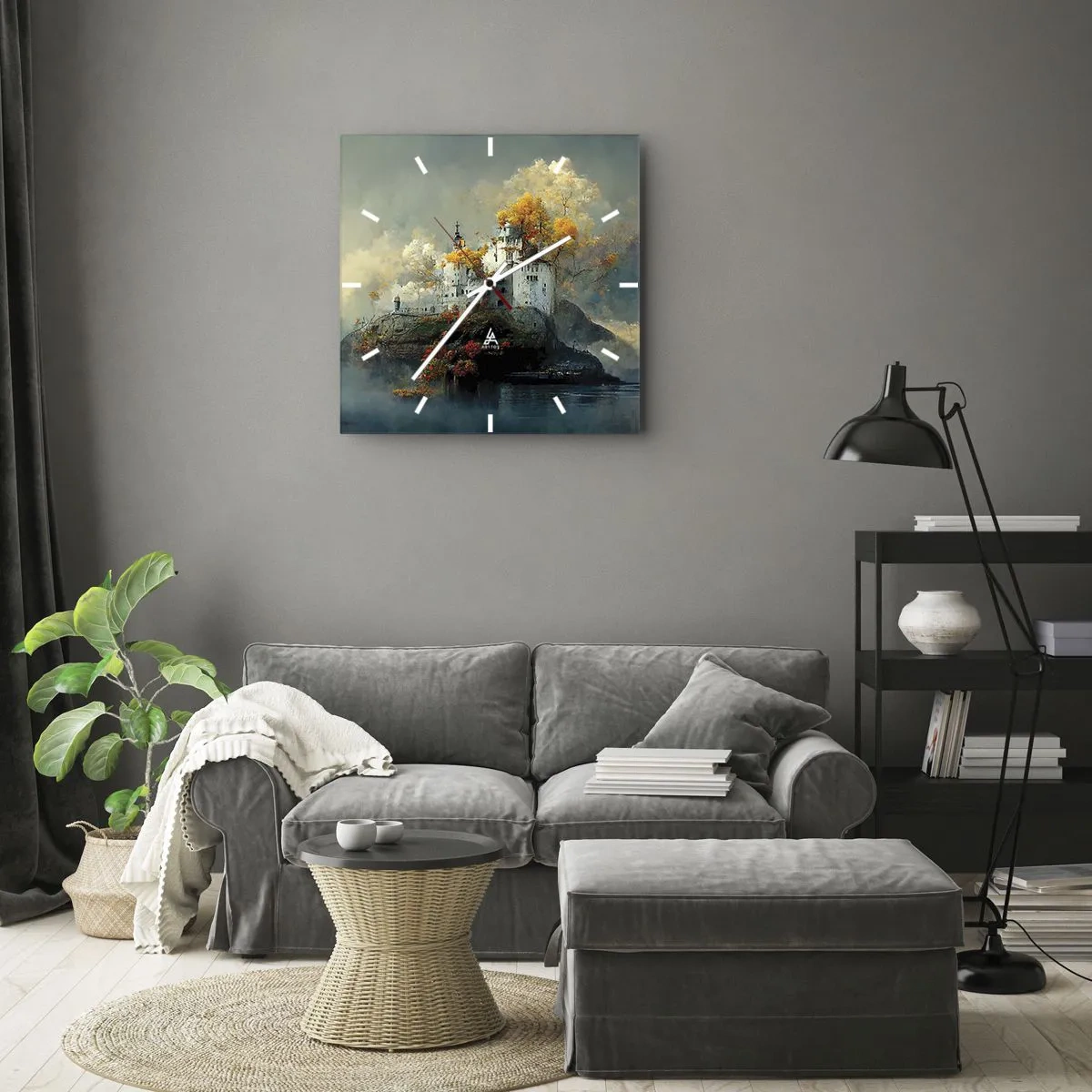 Wanduhr - Glasuhr - Beginn einer romantischen Geschichte - 40x40 cm