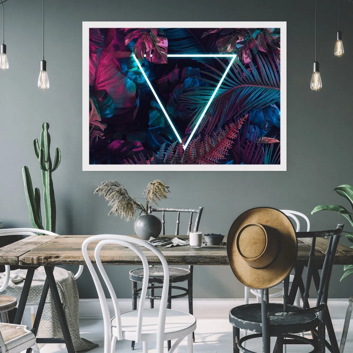 Poster - Garten im Disco-Stil - 40x30 cm