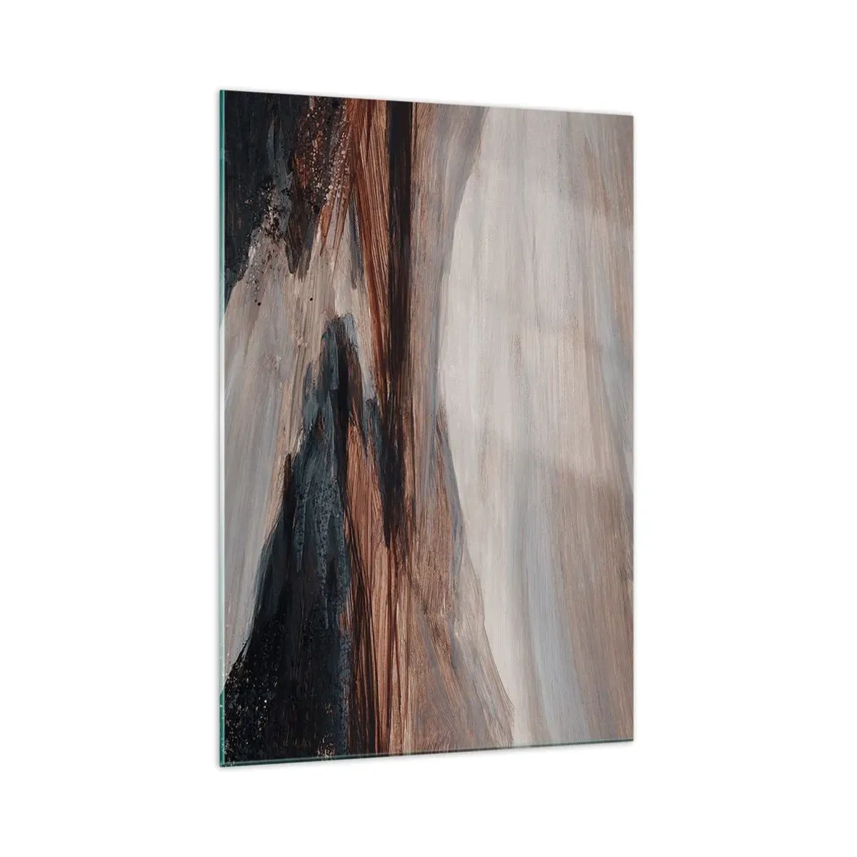 Glasbild - Bild auf glas - Eine malerische Landschaft mit Fluss und Bergen - 70x100cm - Ruhiges Tal - Moderne Wanddekoration für Wohnzimmer und Schlafzimmer ARTTOR