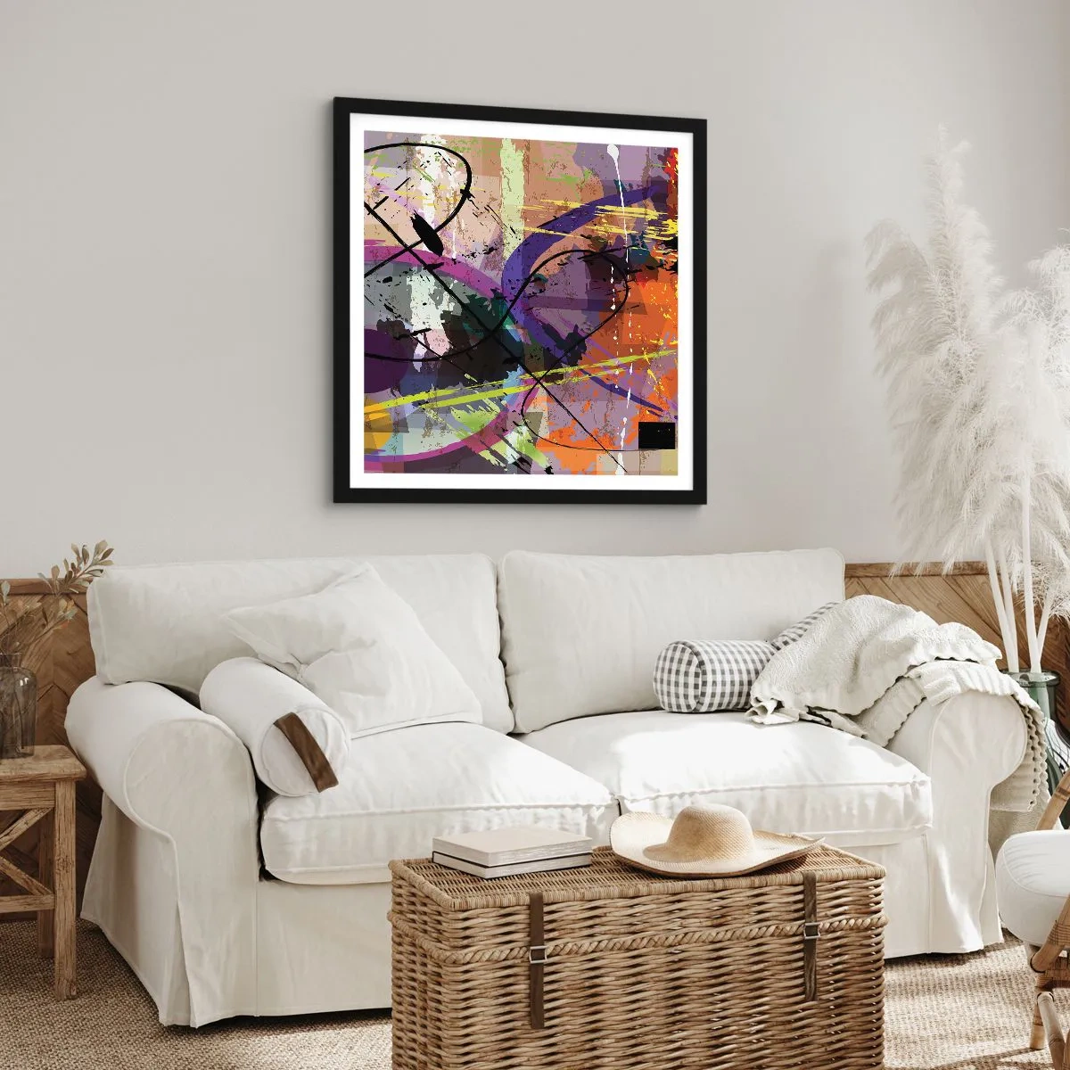 Poster in einem schwarzem Rahmen - Du kannst geradeaus oder umhergehen - 60x60 cm