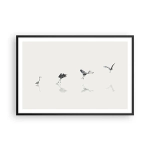 Poster in einem schwarzem Rahmen - Vier einfache Schritte - 91x61 cm