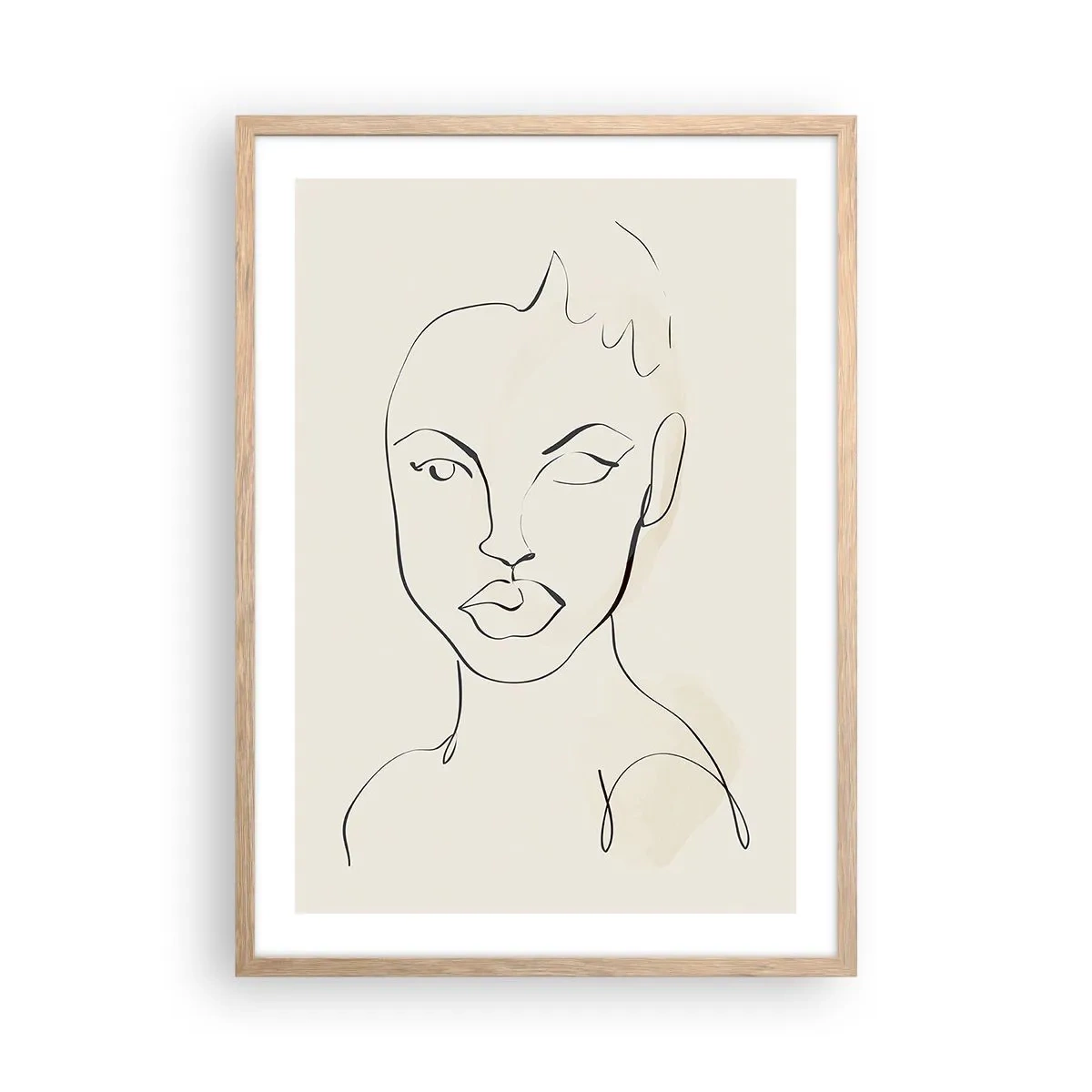 Poster in einem Rahmen aus heller Eiche - Umriss der Sinnlichkeit - 50x70 cm