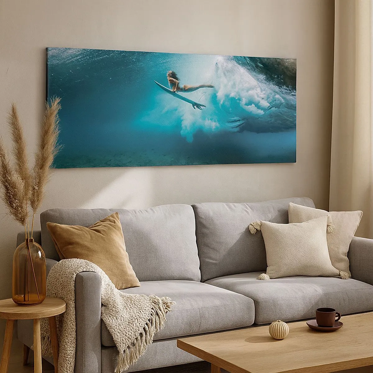 Bild auf Leinwand - Leinwandbild - Unterwasserwelt - 100x40 cm