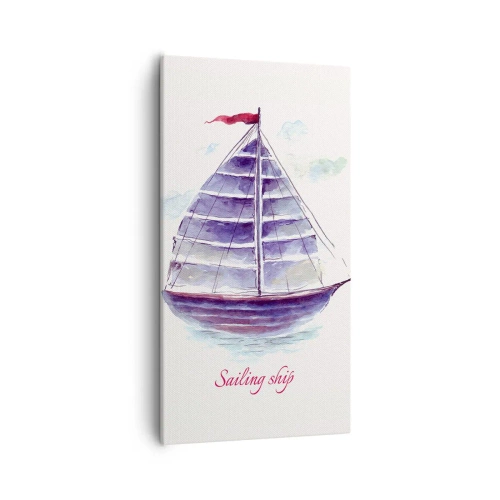 Bild auf Leinwand - Leinwandbild - Volle Segel und ruhiges Wasser - 55x100 cm