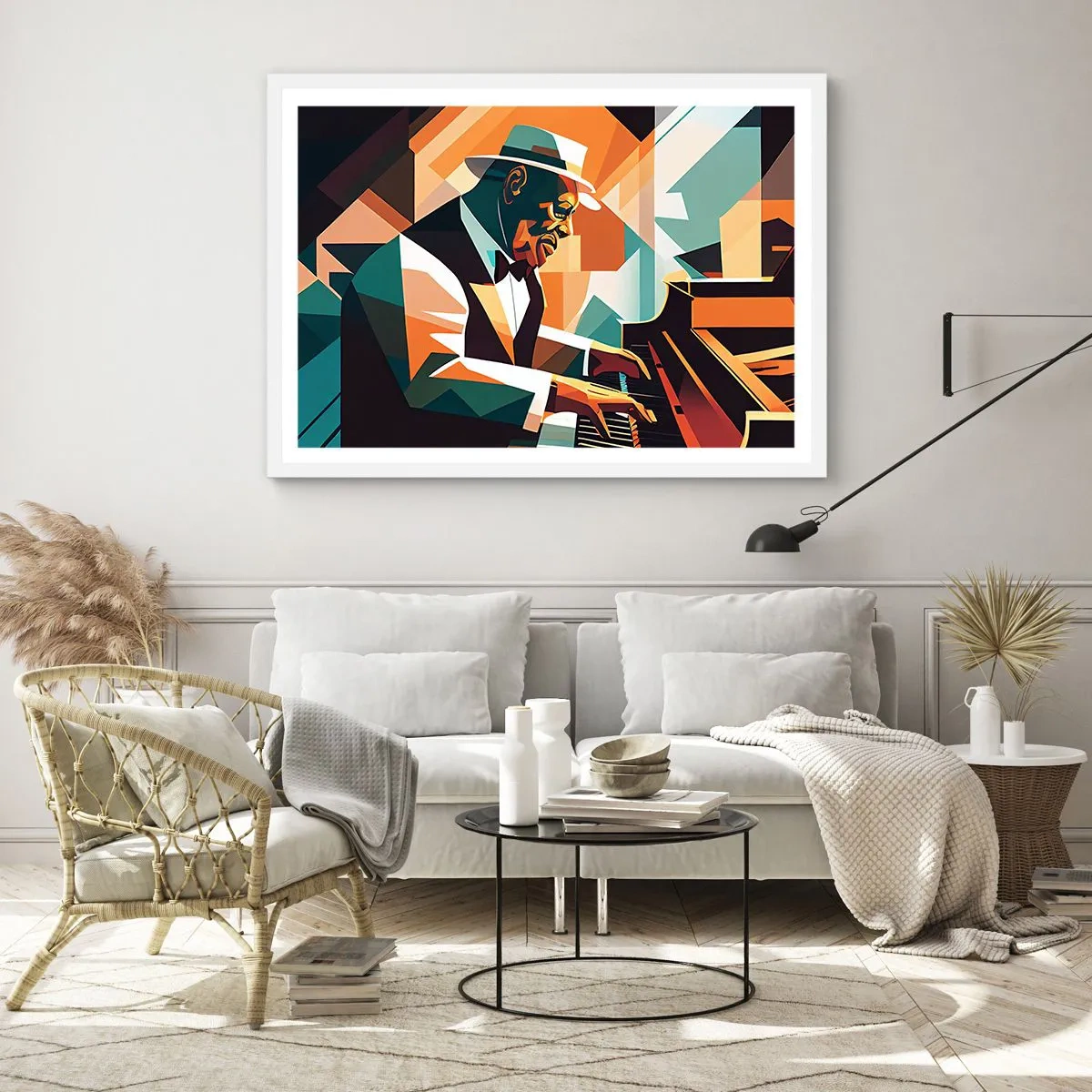 Poster in einem weißen Rahmen - Alles vom Jazz - 100x70 cm