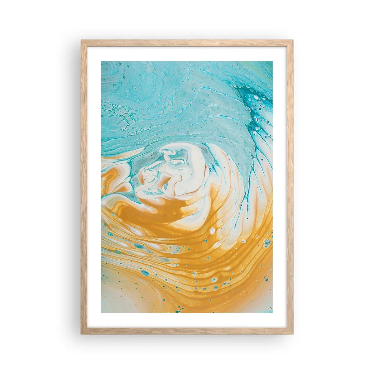 Poster in einem Rahmen aus heller Eiche - Pastellwirbel - 50x70 cm