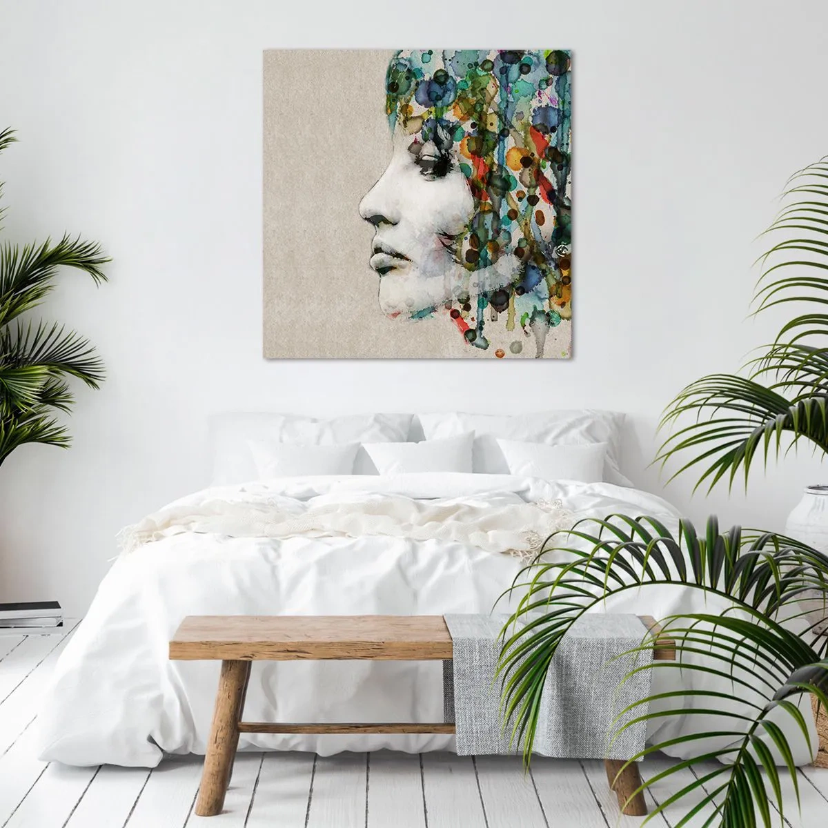 Bild auf Leinwand - Leinwandbild - Sie tauchte aus dem Grau auf - 30x30 cm