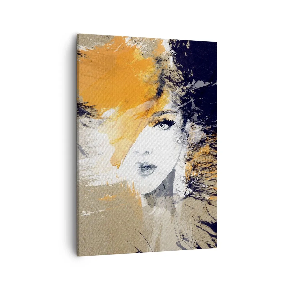 Bild auf Leinwand - Leinwandbild - Abstraktes Frauenporträt mit intensiven Farben - 50x70cm - Und es ist Licht - Moderne Wanddekoration für Wohnzimmer und Schlafzimmer ARTTOR