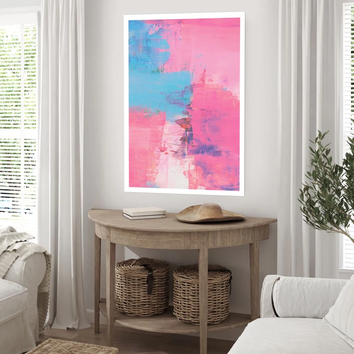 Poster - Rosa, Blau und eine Prise Licht - 40x50 cm