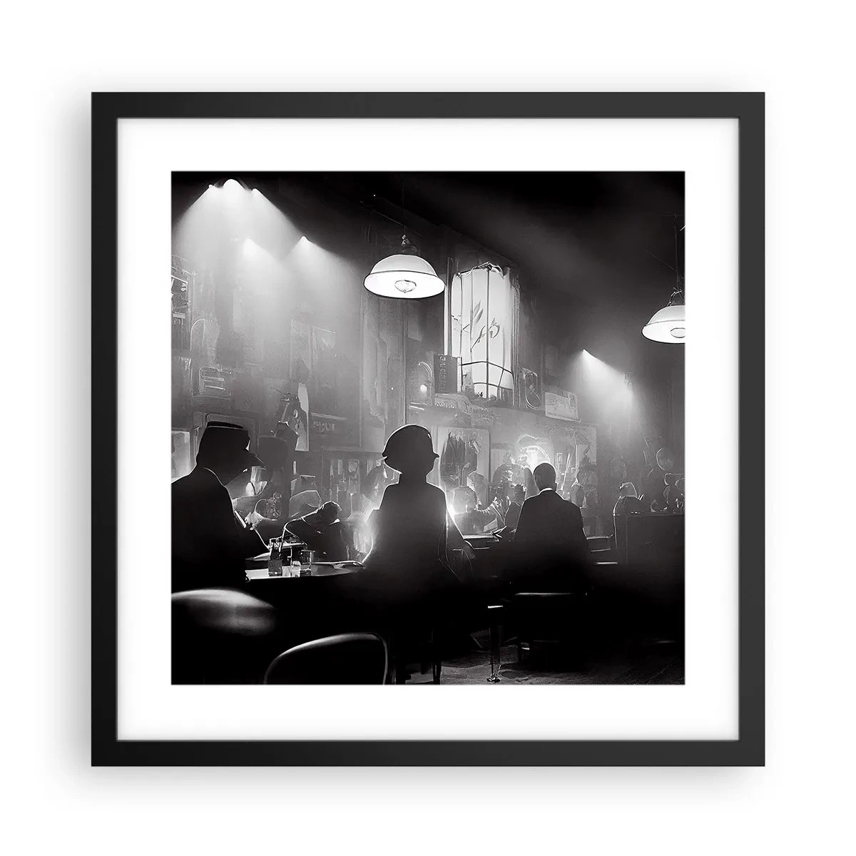 Poster in einem schwarzem Rahmen - In Jazz-Atmosphäre - 40x40 cm