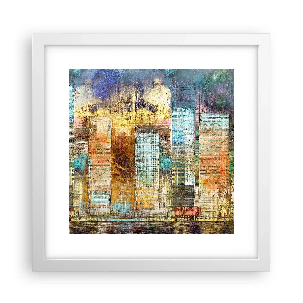 Poster in einem weißen Rahmen - Sonnige Metropole - 30x30 cm