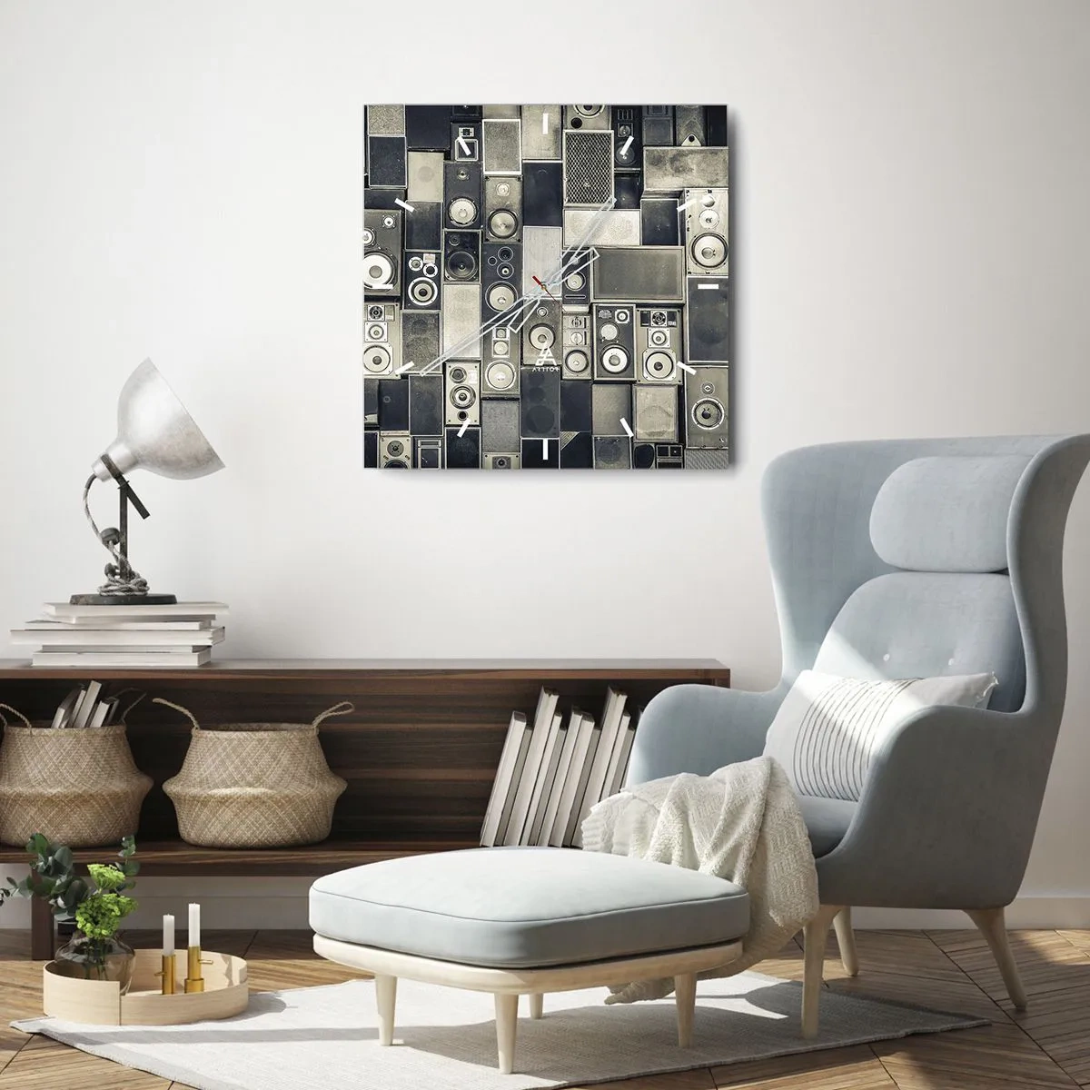 Wanduhr - Glasuhr - Und es ist alles in Ordnung - 40x40 cm