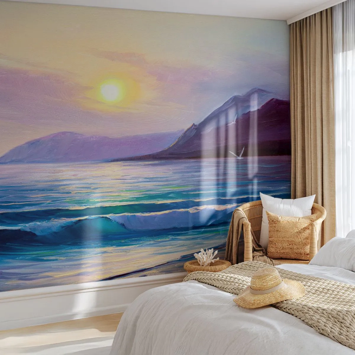 Fototapete Standard Eco - Wasser- und Luftkristall - Landschaft, Meer, Berge - 150x105 cm