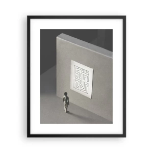 Poster in einem schwarzem Rahmen - Aber wo bin ich? - 40x50 cm