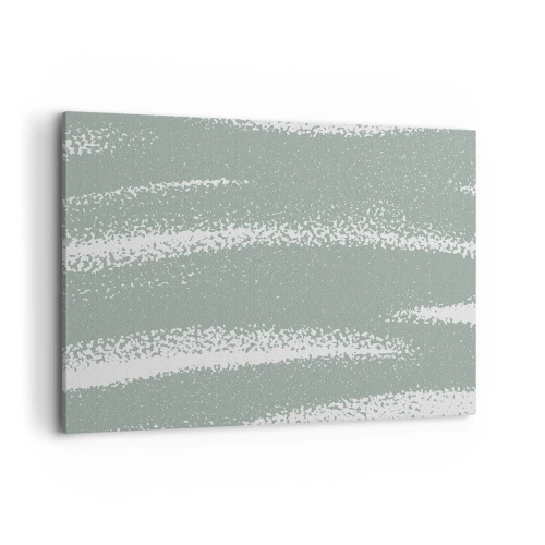 Bild auf Leinwand - Leinwandbild - Winterwellen in Mint- und Weißtönen - 100x70cm - Abstraktion im Winterklima - Moderne Wanddekoration für Wohnzimmer und Schlafzimmer ARTTOR