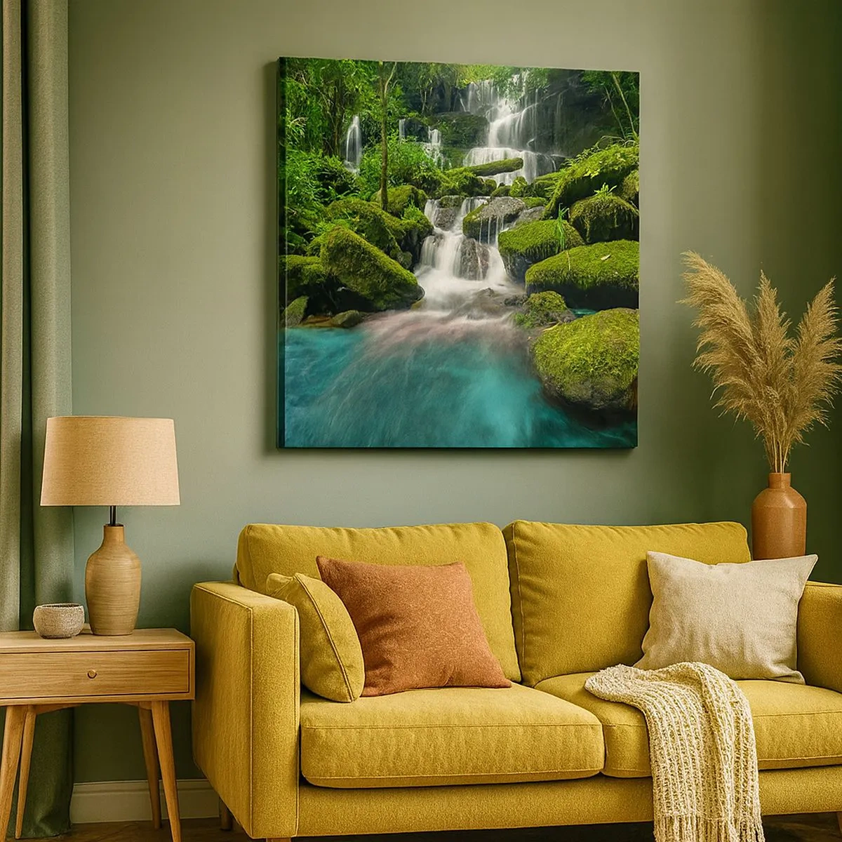 Bild auf Leinwand - Leinwandbild - Türkis, Saphire und flüssiges Silber - 30x30 cm