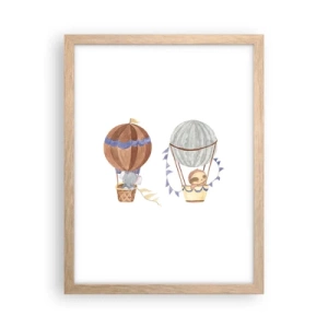 Poster in einem Rahmen aus heller Eiche - Freunde auf Reise - 30x40 cm