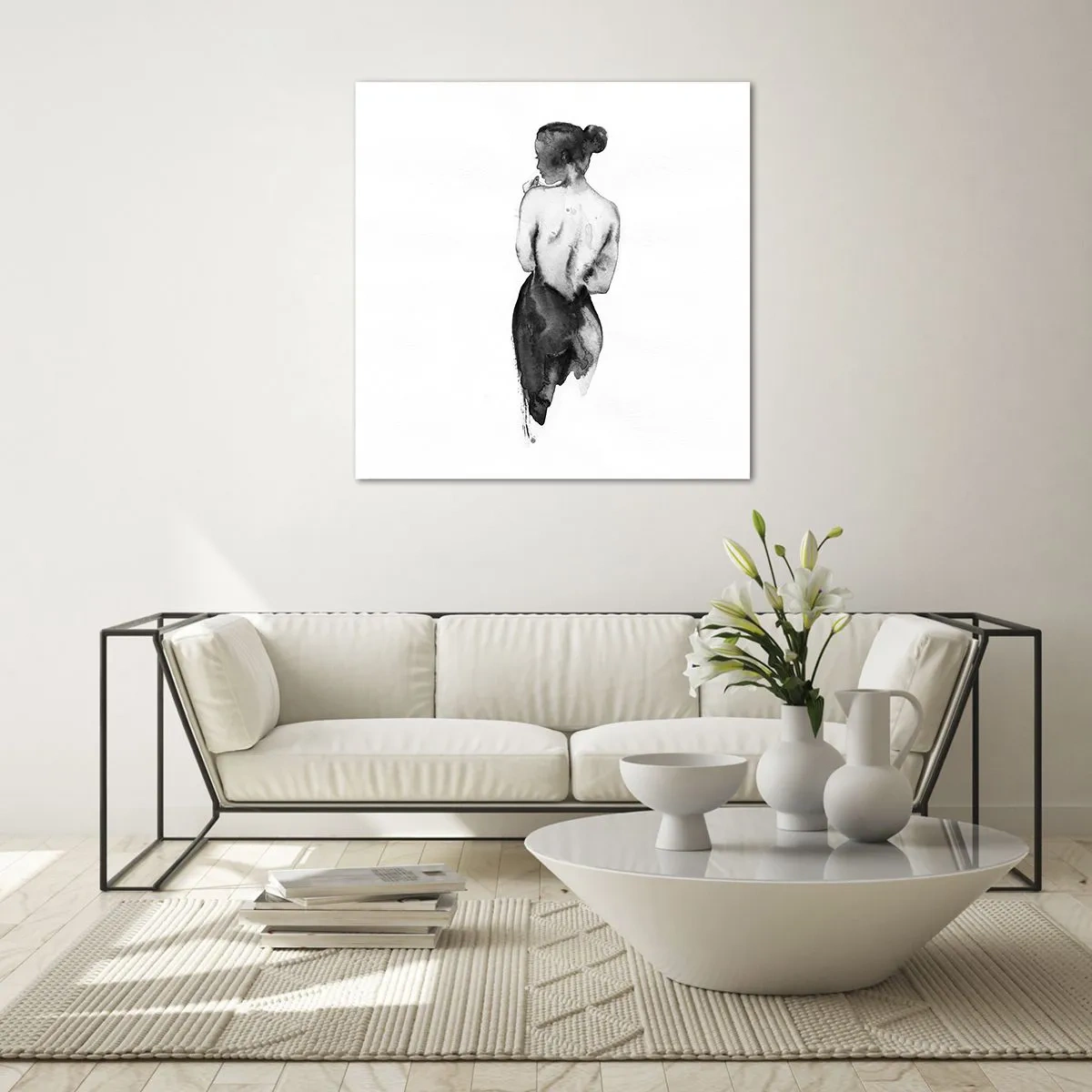 Glasbild - Bild auf glas - Bei ihr verschwindet die Welt - 70x70 cm