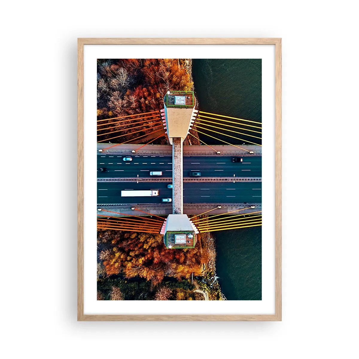 Poster in einem Rahmen aus heller Eiche - Jenseits der Gewässer, jenseits der Wälder - 50x70 cm