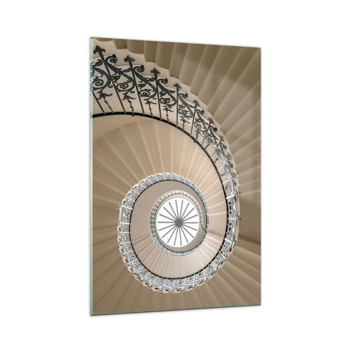 Glasbild - Bild auf glas - Wendeltreppe in elegantem geometrischem Ansatz - 70x100cm - Im Inneren der Muschel - Moderne Wanddekoration für Wohnzimmer und Schlafzimmer ARTTOR