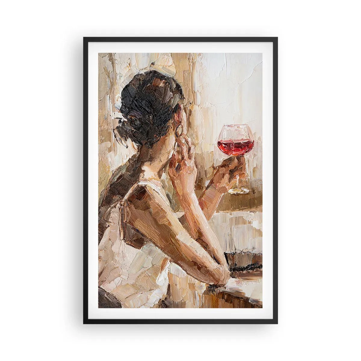 Poster in einem schwarzem Rahmen - Der Geschmack eines guten Moments - 61x91 cm