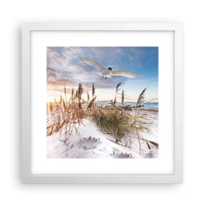 Poster in einem weißen Rahmen - Wind vom Meer - 30x30 cm