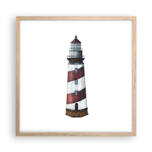 Poster in einem Rahmen aus heller Eiche - Immer auf der Hut - 50x50 cm