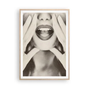 Poster in einem Rahmen aus heller Eiche - Ich komme schon! - 70x100 cm