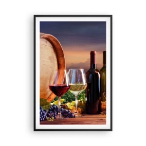 Poster in einem schwarzem Rahmen - Hier schmeckt das Leben - 61x91 cm