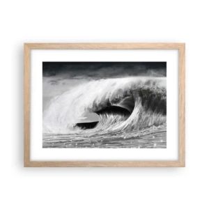 Poster in einem Rahmen aus heller Eiche - Wut des Ozeans - 40x30 cm