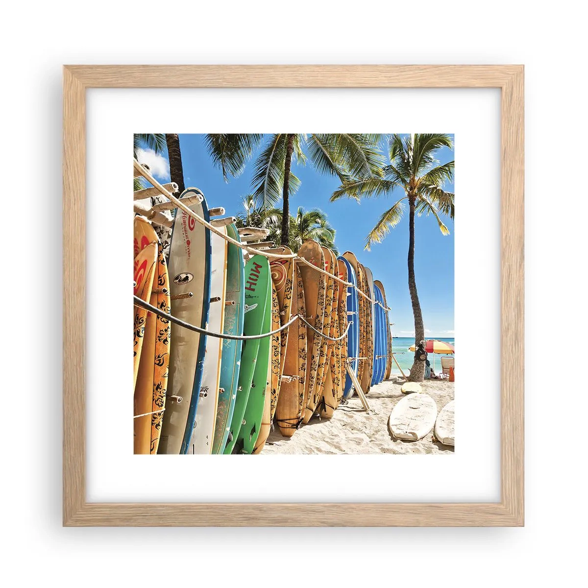 Poster in einem Rahmen aus heller Eiche - Sonniger Spaß - 30x30 cm