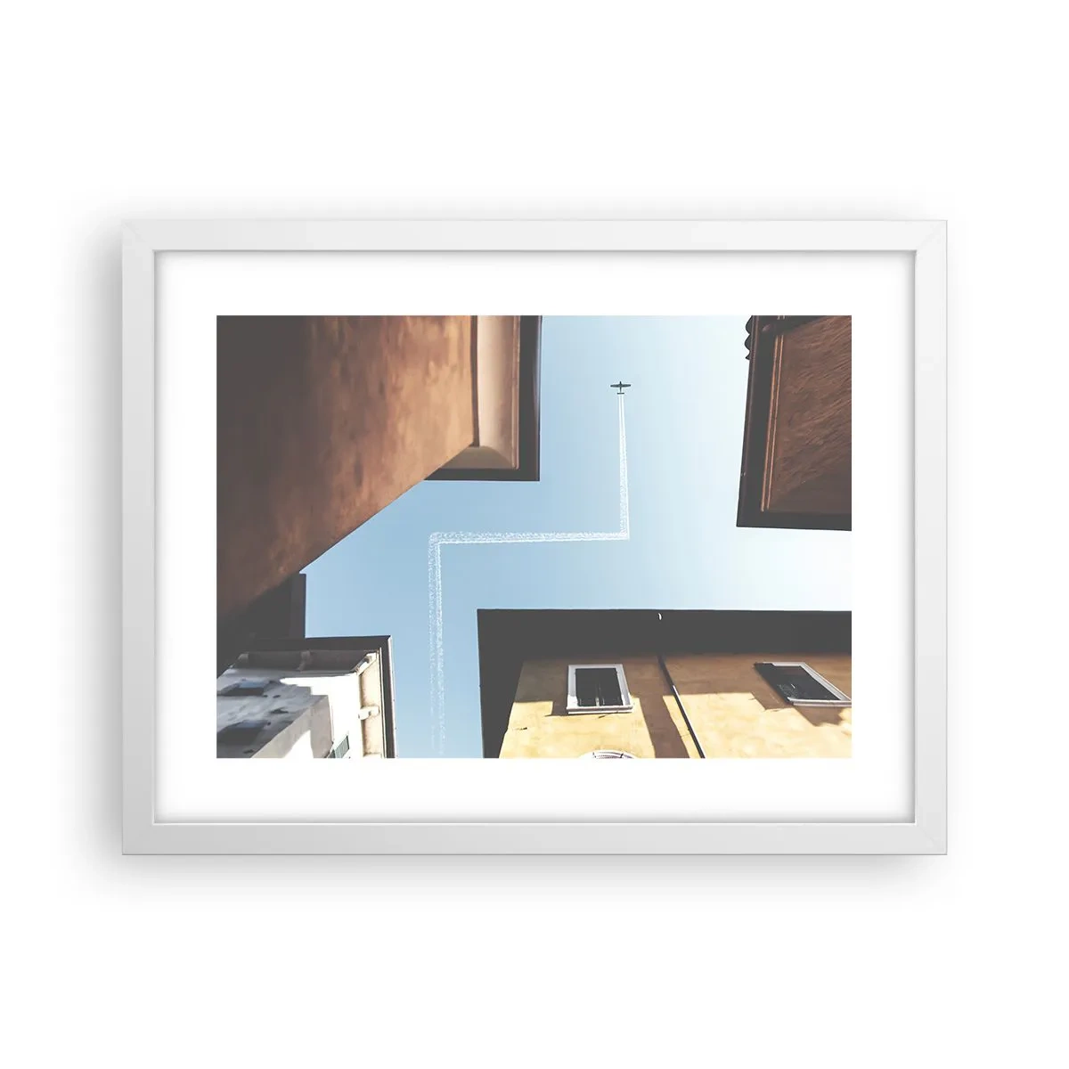 Poster in einem weißen Rahmen - Über dem Stadtlabyrinth - 40x30 cm