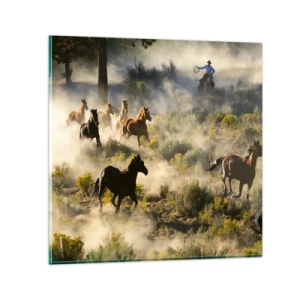 Glasbild - Bild auf glas - Rivalität – Freiheit oder männliche Stärke? - 60x60 cm