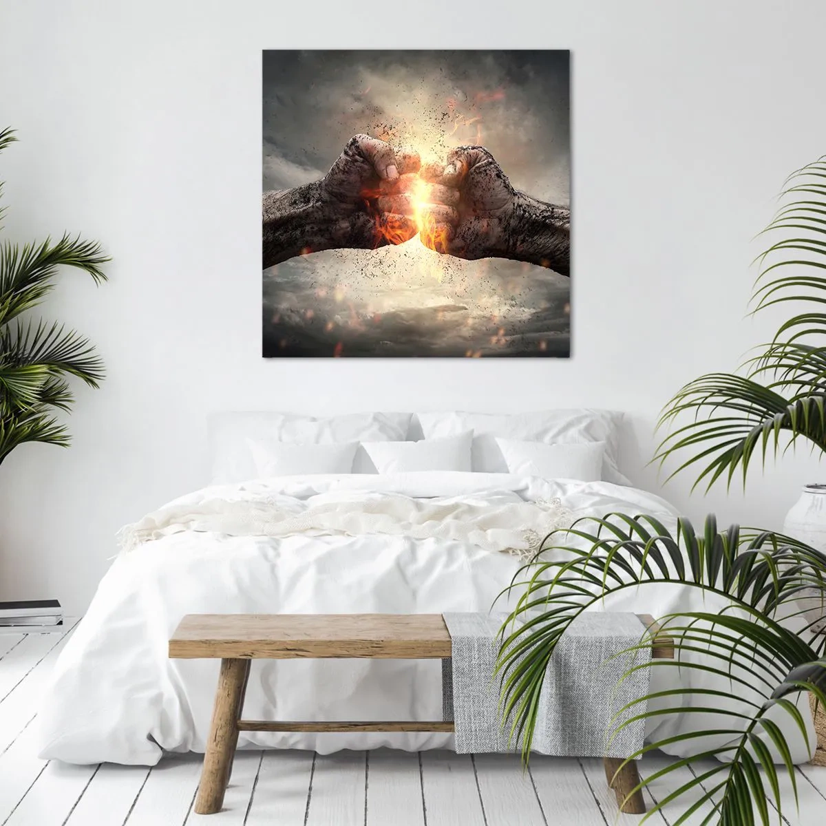 Bild auf Leinwand - Leinwandbild - Steh auf für einen Kampf - 60x60 cm