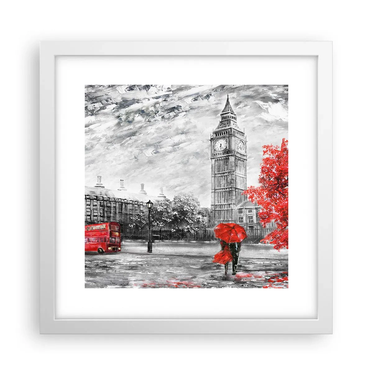 Poster in einem weißen Rahmen - Ein aufregender Tag - 30x30 cm