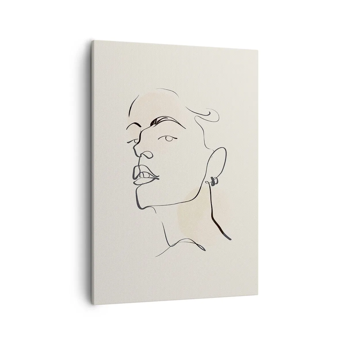 Bild auf Leinwand - Leinwandbild - Minimalistische Skizze eines Frauengesichts - 50x70cm - Ein stolzer Blick - Moderne Wanddekoration für Wohnzimmer und Schlafzimmer ARTTOR
